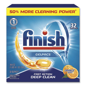 FINISH® Dish Detergent Gelpacs, Orange Scent, 32-box freeshipping - TVN Wholesale